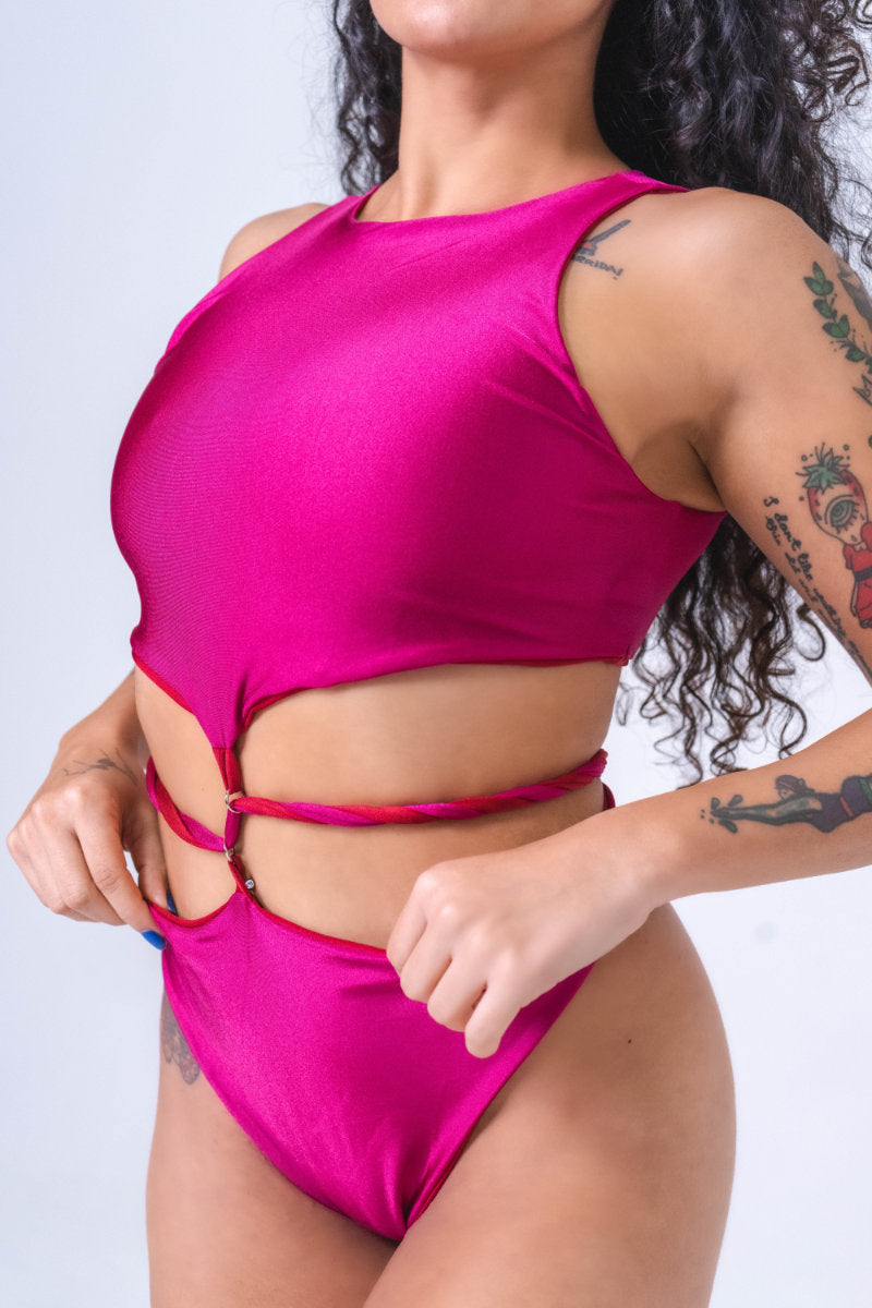 Sorte Infinity Bodysuit - Reversible Poppy Red/Raspberry