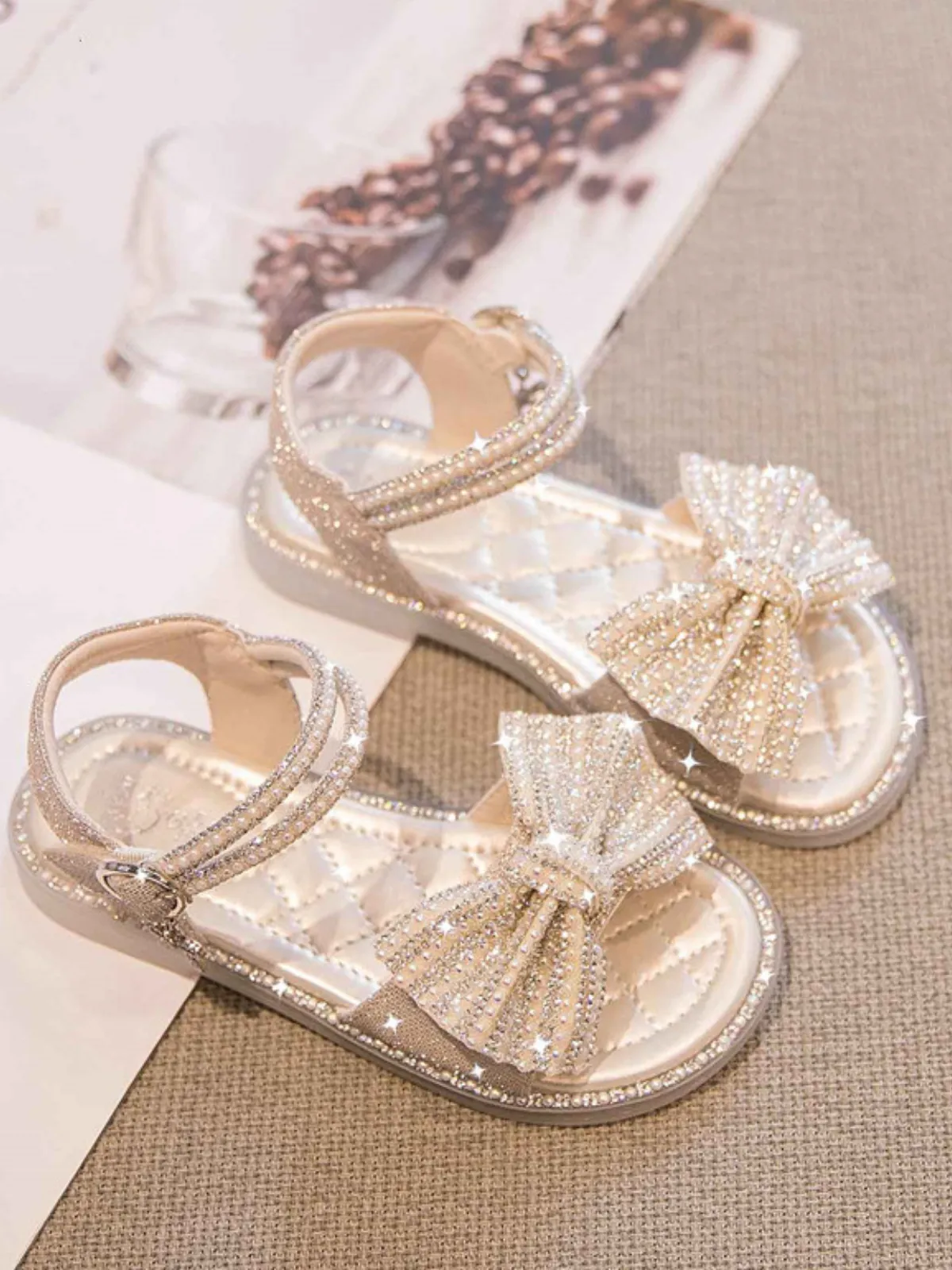 Starry Nights Rhinestone Ankle Strap Sandals By Liv and Mia