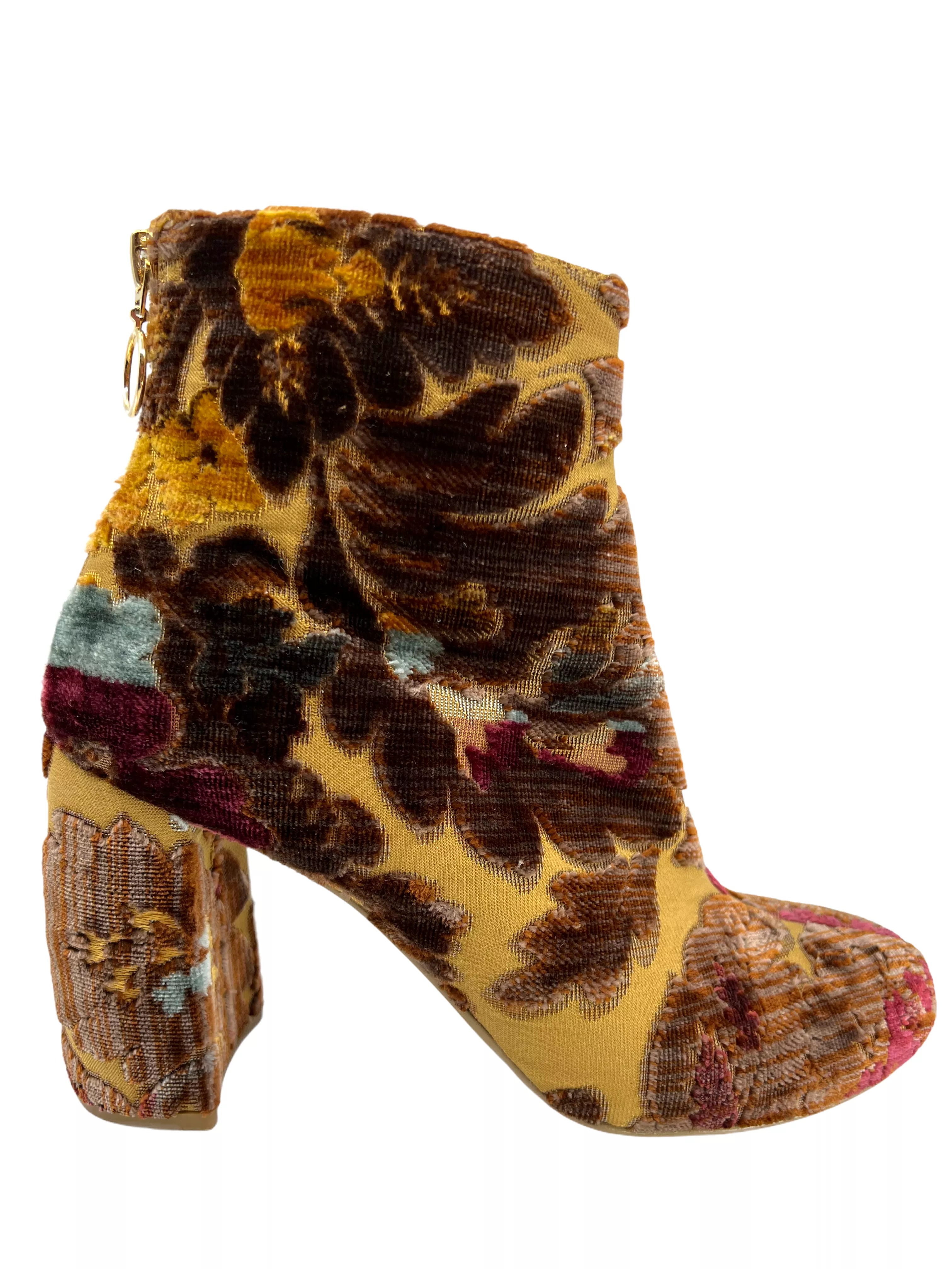 Stella McCartney Mustard Brocade Boots Size 9.5