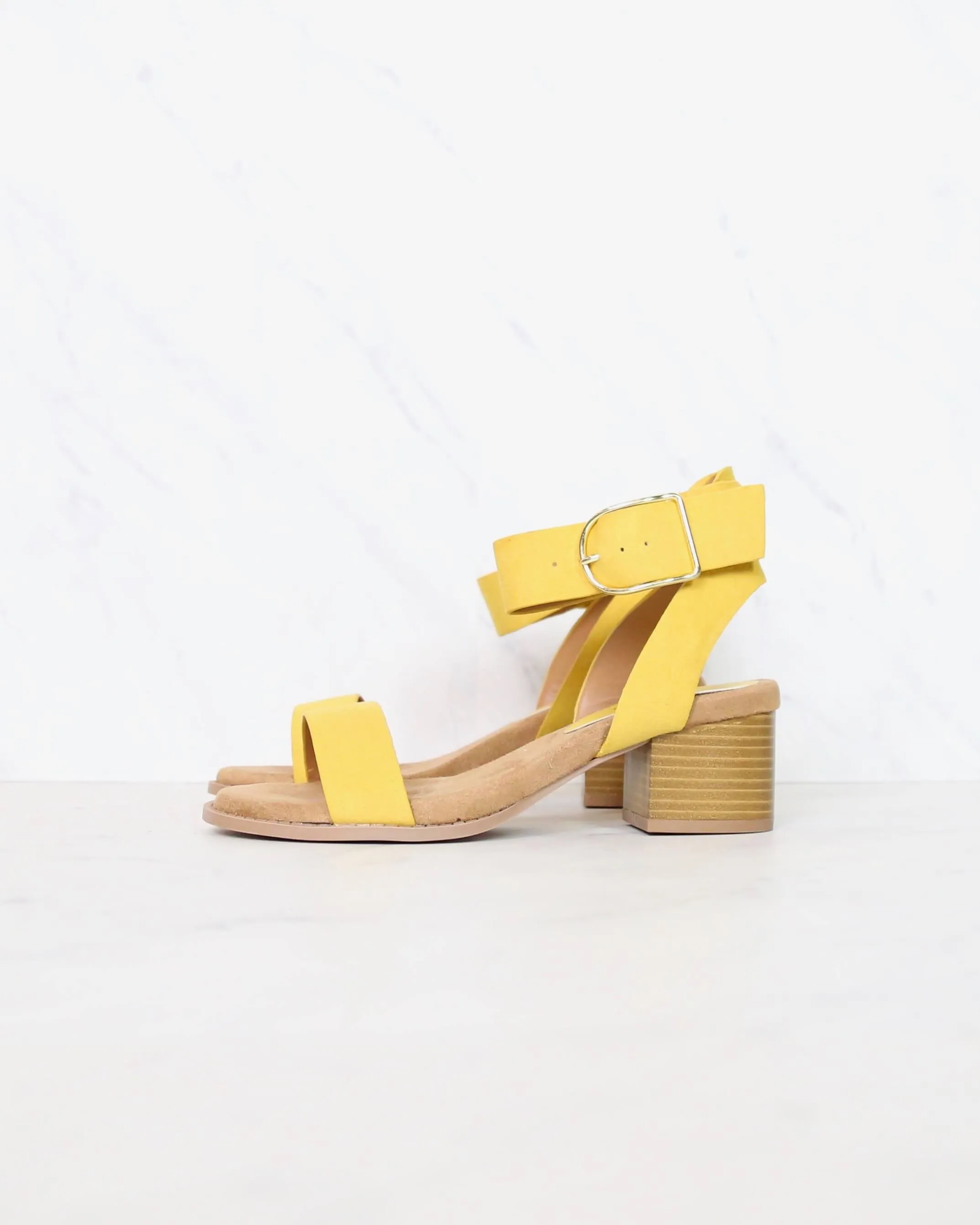 Summer Breeze Ankle Strap Sandals in Yellow