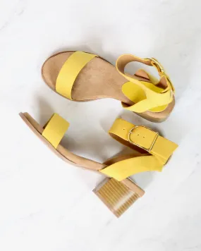 Summer Breeze Ankle Strap Sandals in Yellow