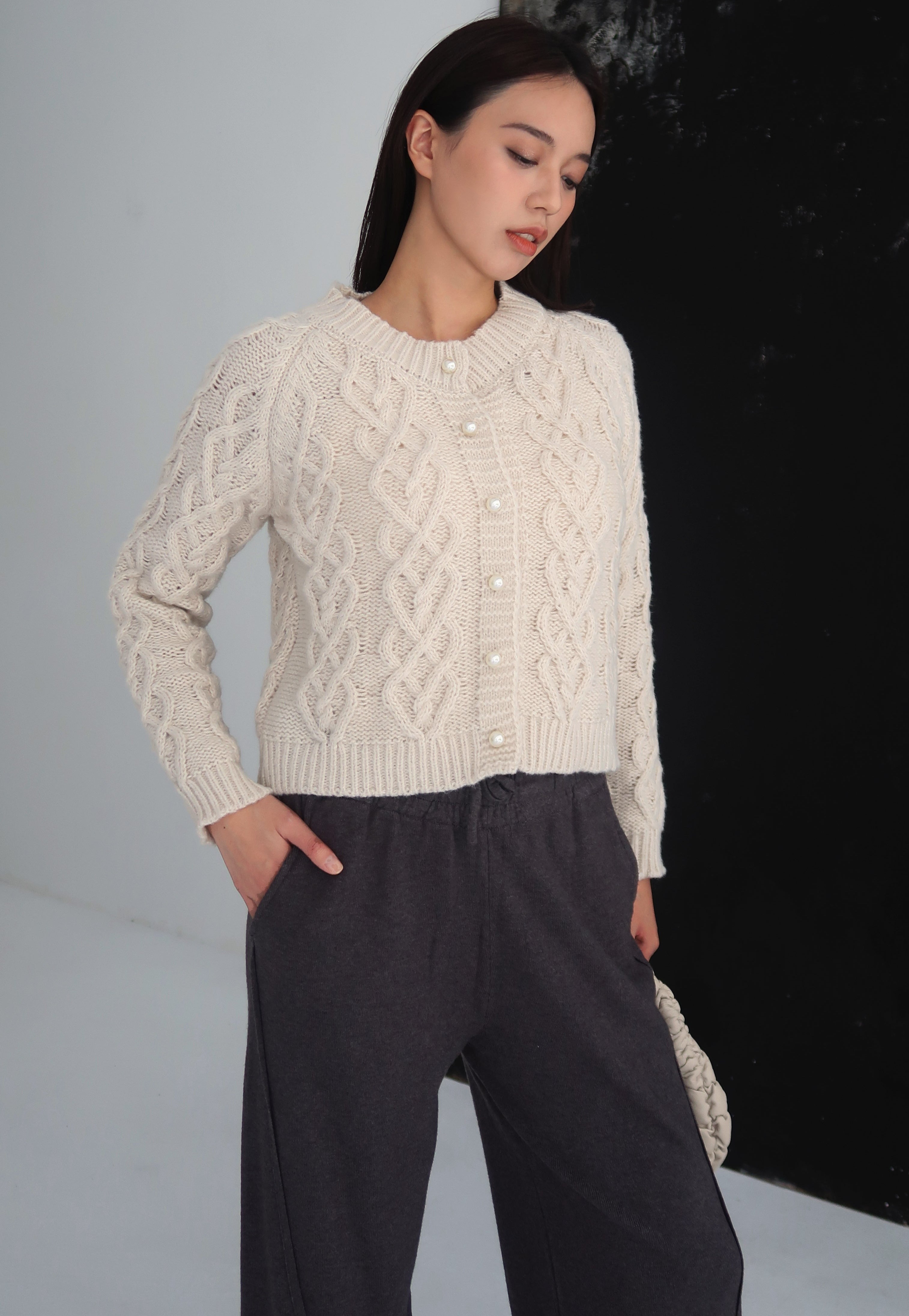 Tennis club cardigan in beige