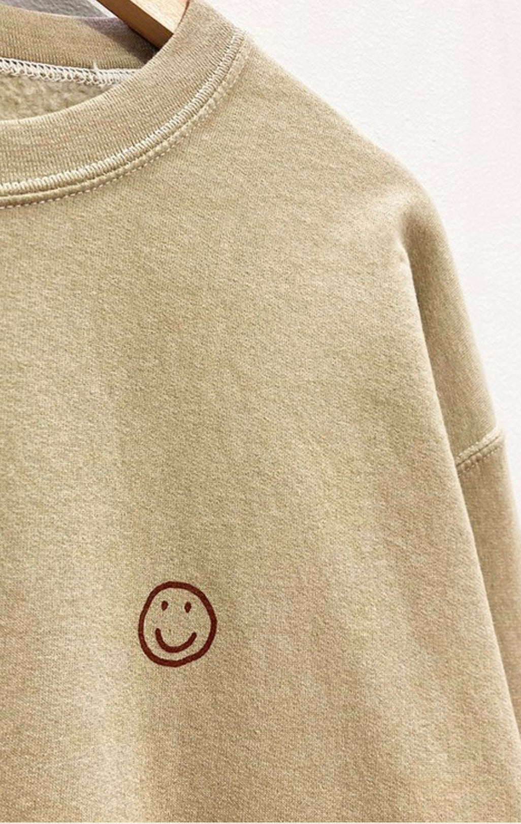 The Allie Smile Pullover in Tan