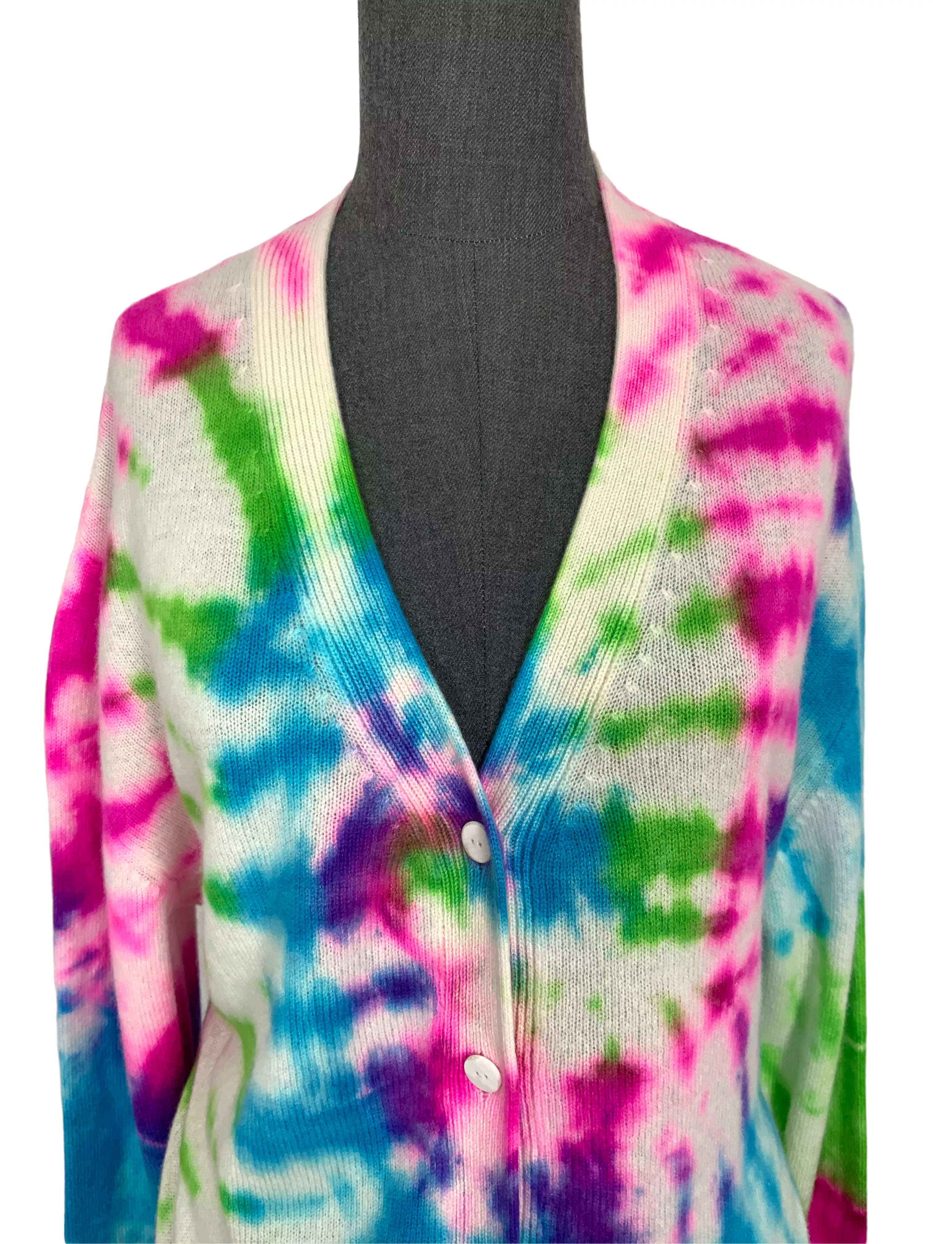 The Elder Statesman Tie Dye Cashmere Cardigan Size S