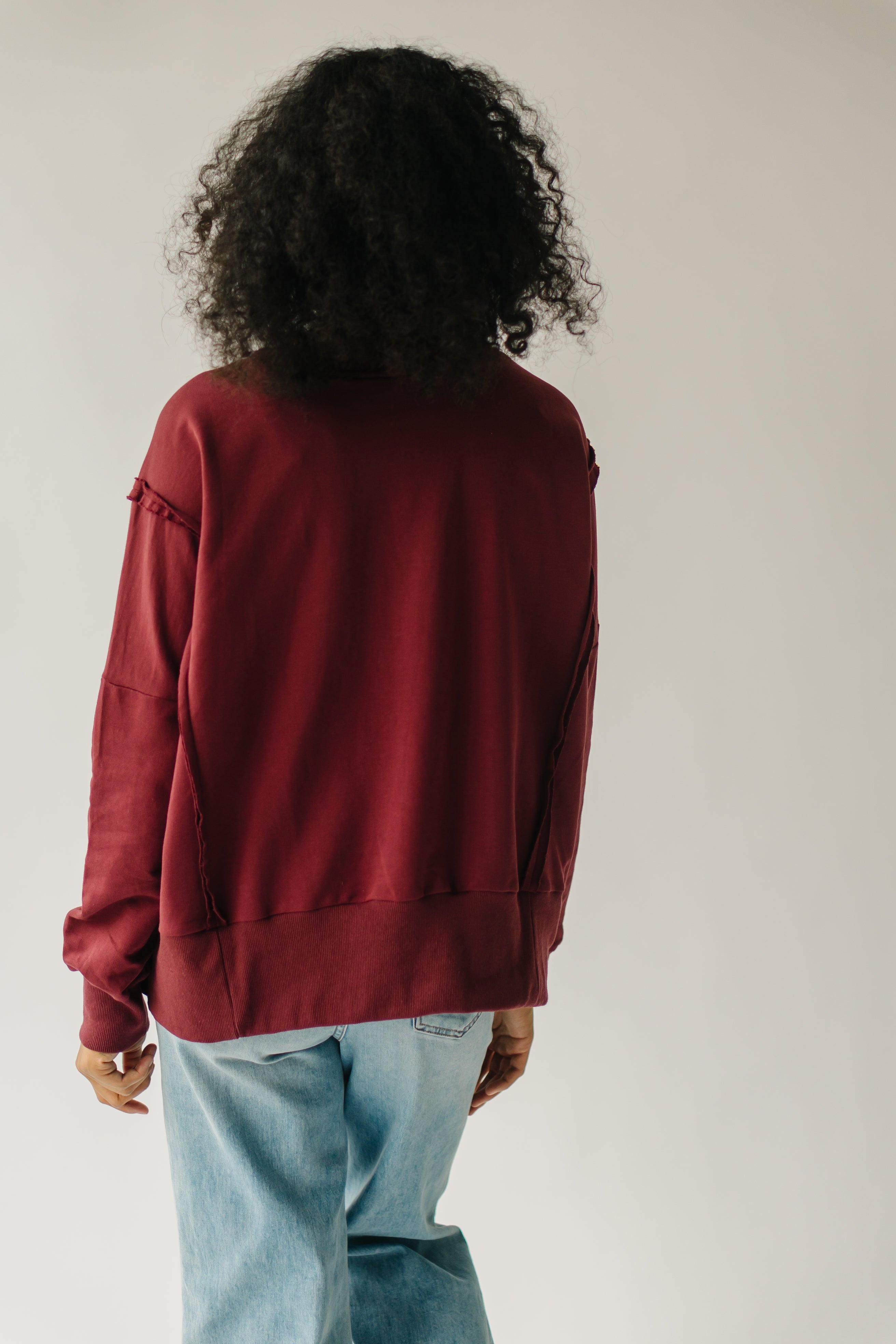 The Winstead Henley Pullover in Dark Cherry