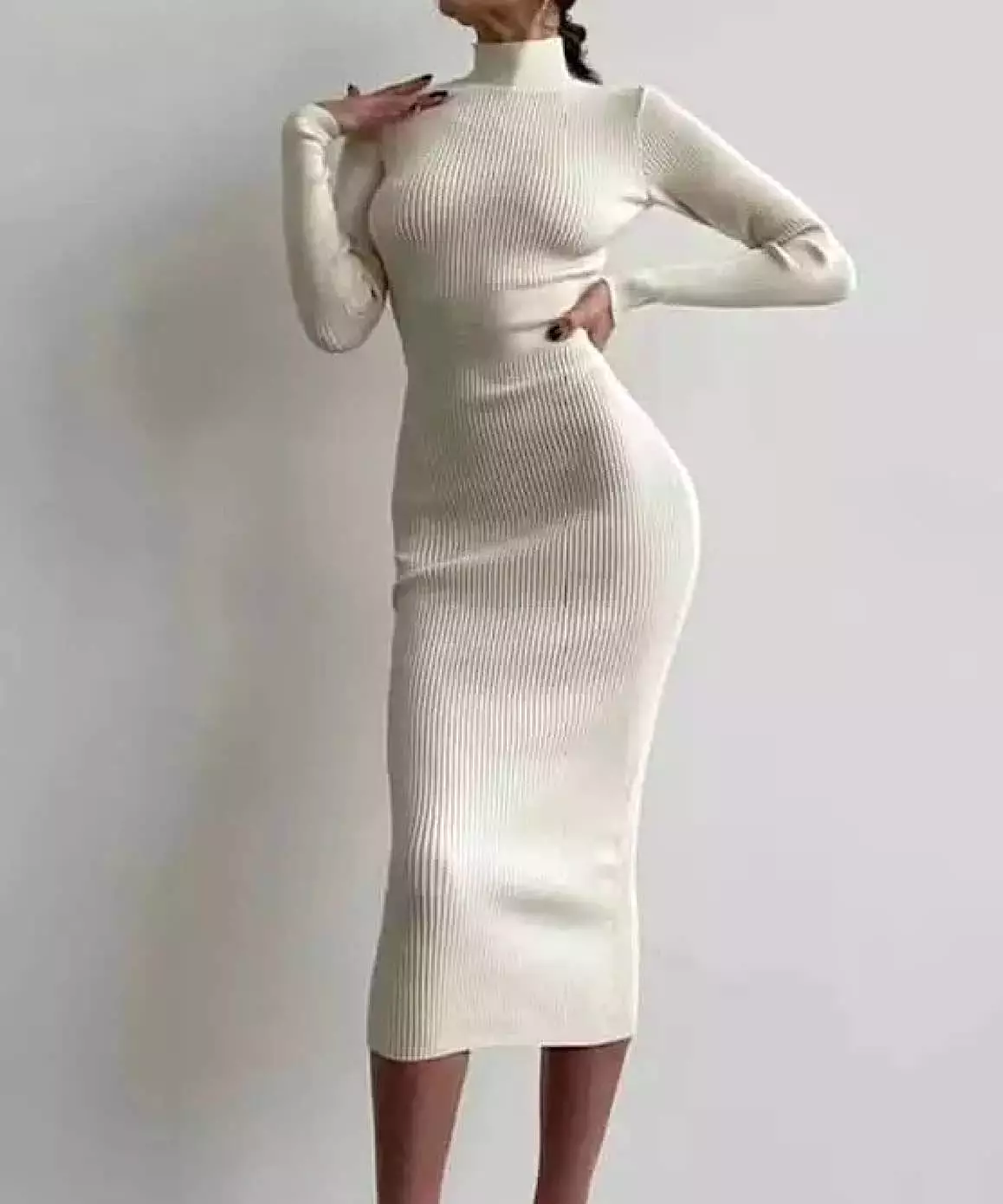 Turtleneck Long Sleeve Slim Mini Dress