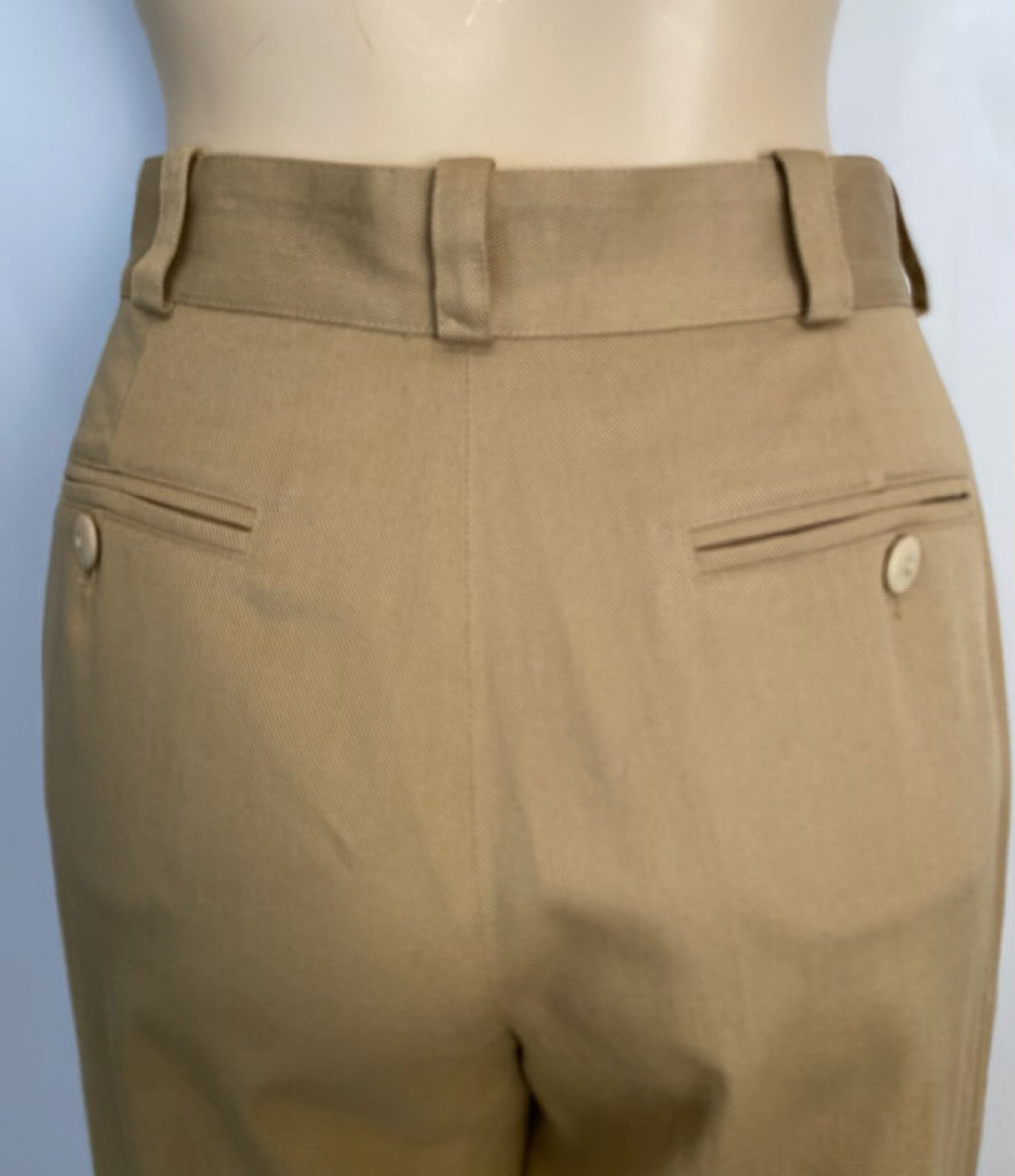 Vintage Chanel Cropped High Waist Khaki Pants US 4/6