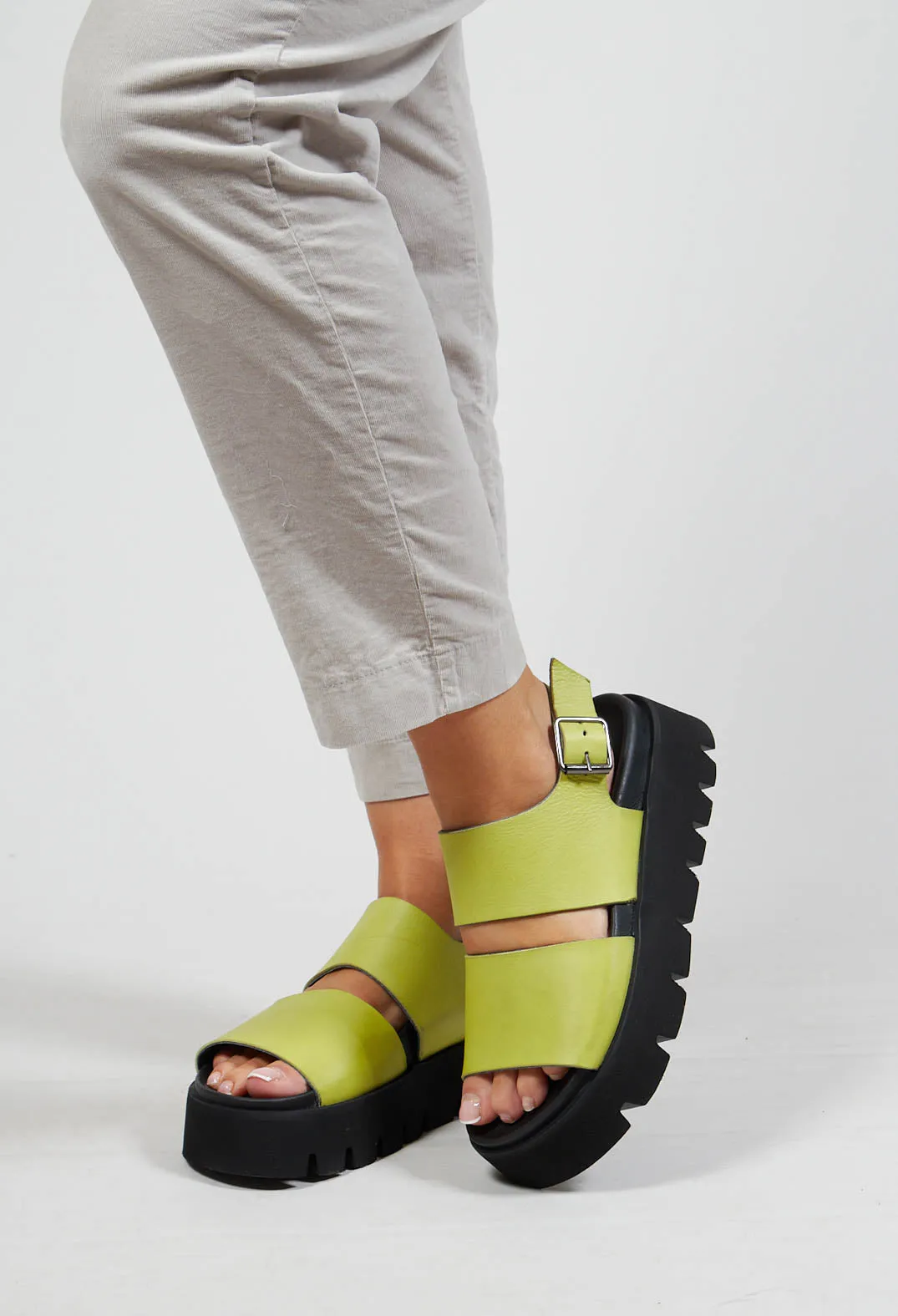 Wide Strap Sandals in Gasoline Melinda