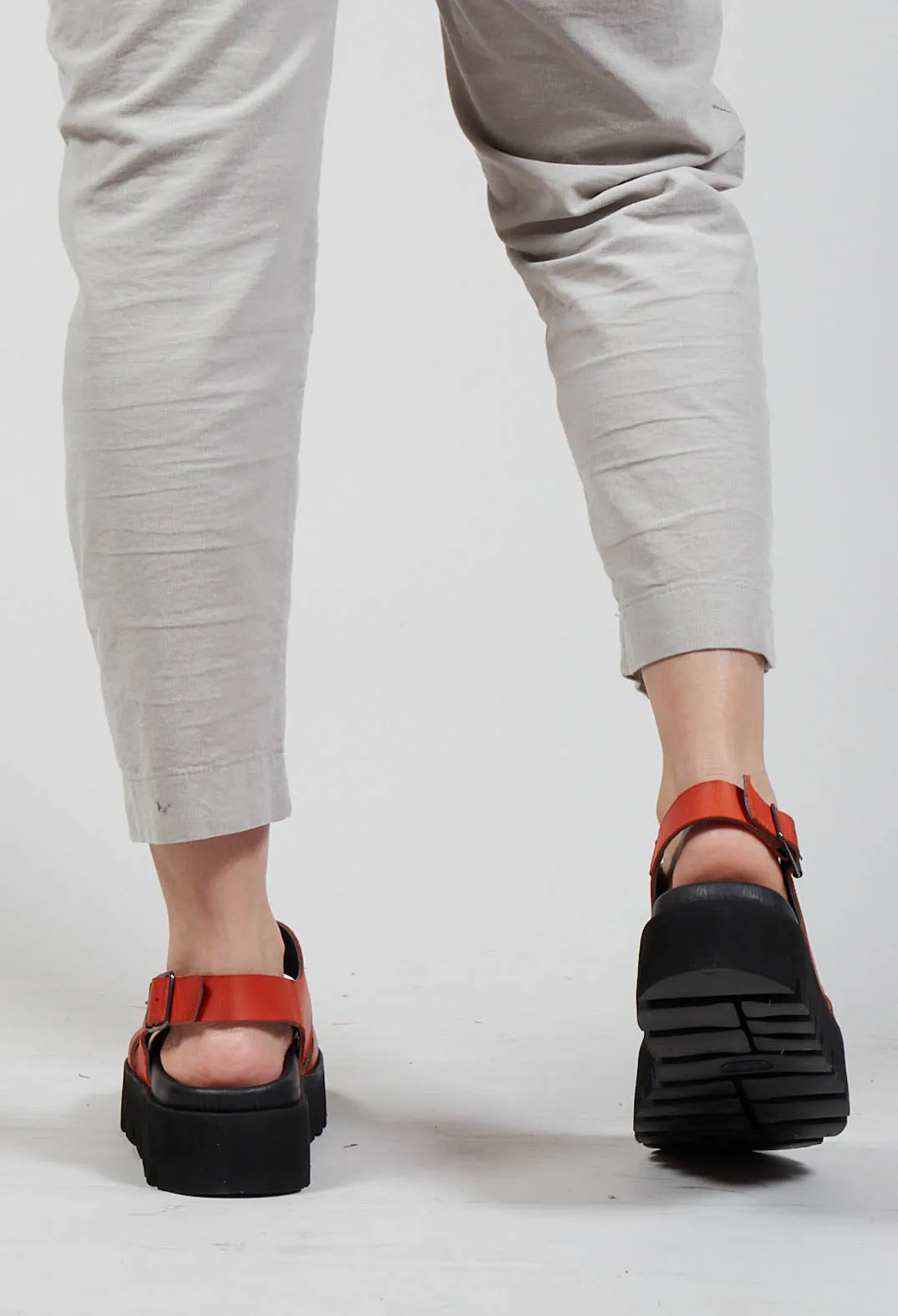 Wide Strap Sandals in Gasoline Zucca