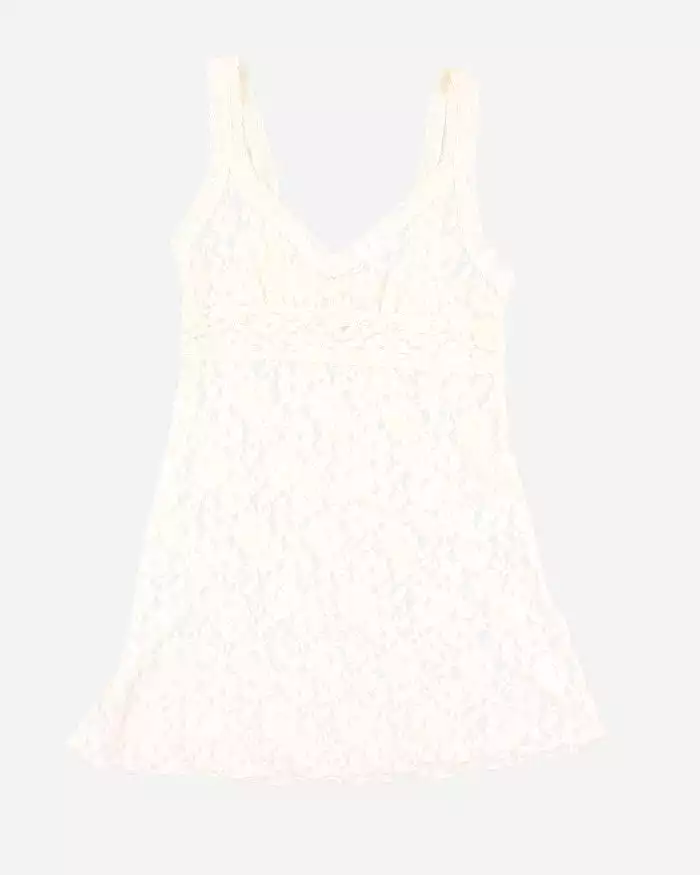 Woman's Cream Lace Slip Dress  - M