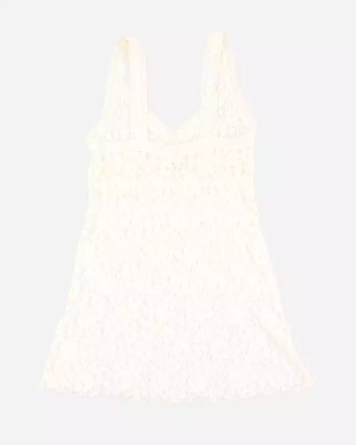 Woman's Cream Lace Slip Dress  - M